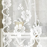 rideau blanc dentelle fleurs transparent romantique classique bordure décorative chambre cuisine