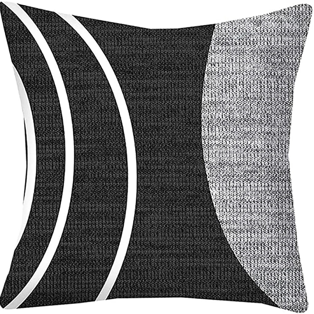taies d'oreiller géométriques noires blanches moderne polyester housses coussins zipper chambre maison