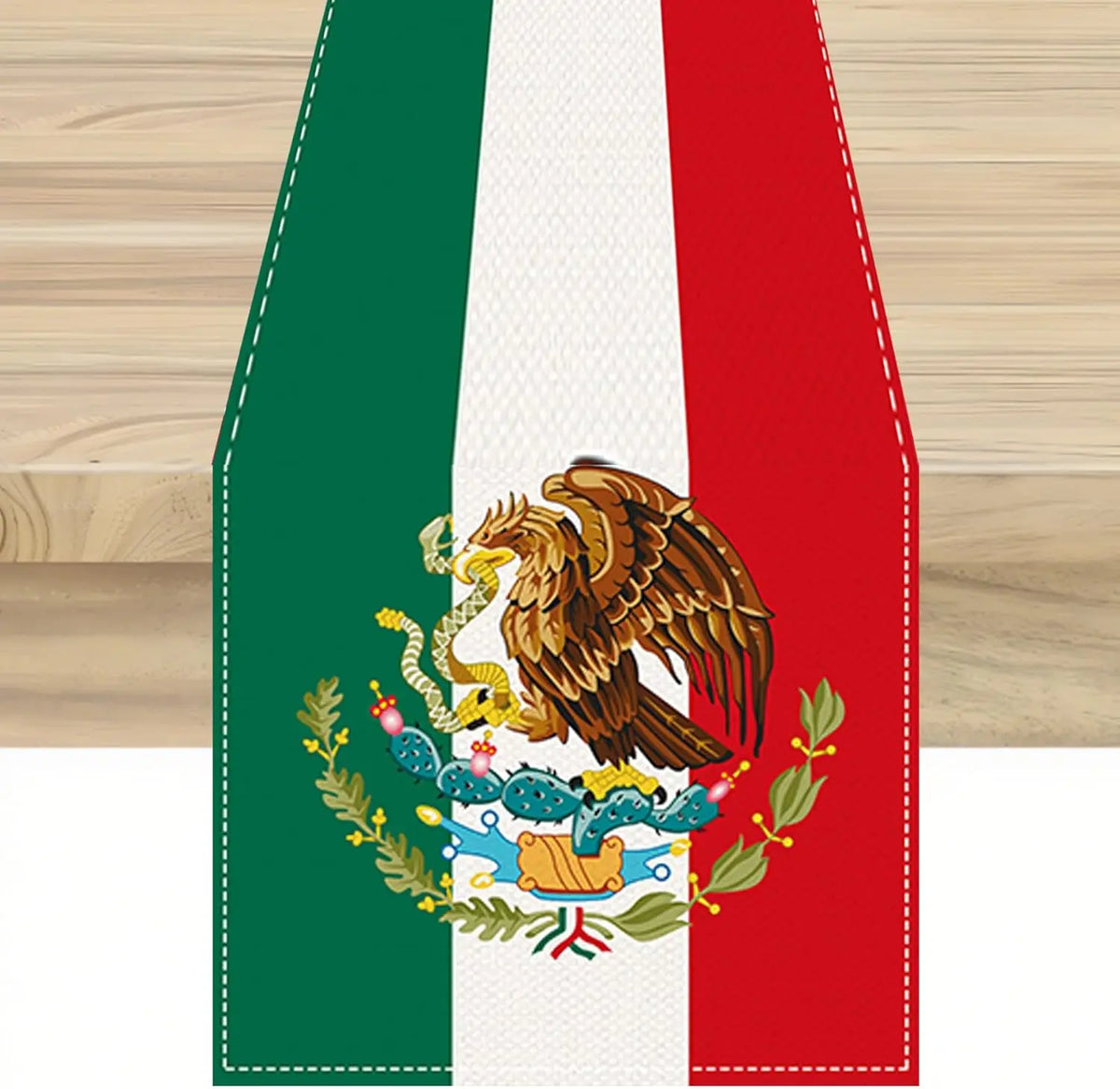 tableau chemin table lin drapeau mexicain vert blanc rouge eagle festif classique maison restaurant