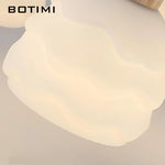 lustre moderne bois abat jour dépoli lumière douce chambre salon six lumières