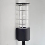 lampe solaire moderne noire transparente barres horizontales ip65 led flux lumineux 2492000