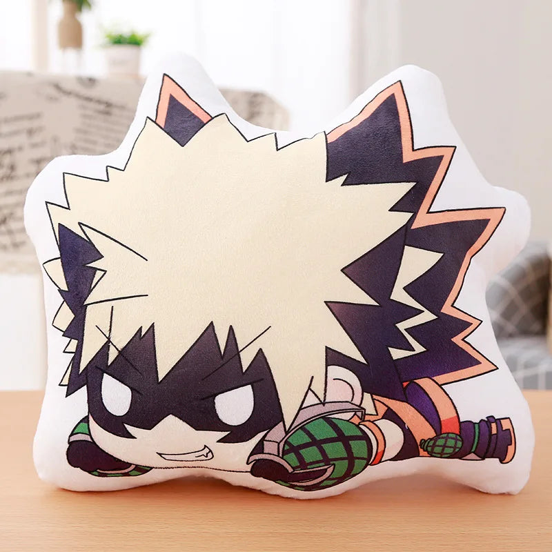 coussins peluche dessin animé my hero academia izuku bakugou shoto manga blanc noir rouges