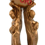 statue décorative résine bronze rouge figurines féminines globe art déco classement