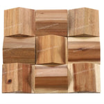 panneau décoratif bois cubes géométriques moderne marron clair foncé autocolant 3d