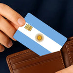 autocollants adhésifs drapeau argentin soleil doré carte crédit bleu blanc anti rayures pièces opaques