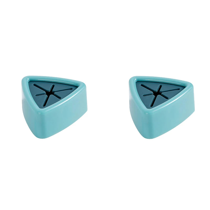 porte serviettes adhésifs moderne vert foncé rose bleu triangle central salle bains cuisine accroches