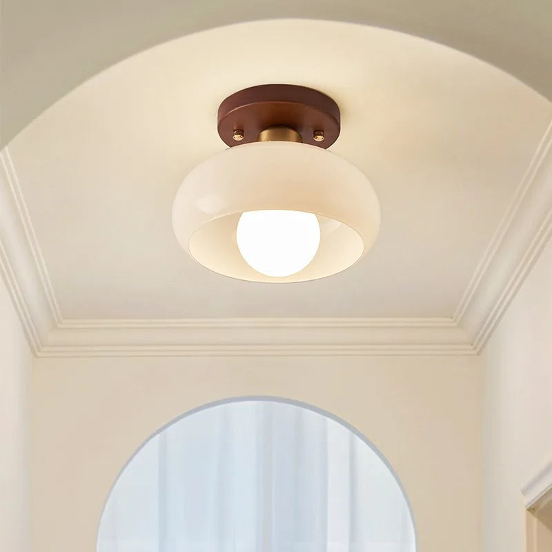 lampe moderne marron clair minimaliste éclairage quotidien bois verre ampoules led autonome