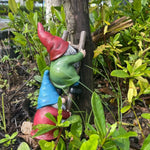 ornement gnome résine vert rouge gris blanc traditionnel jardin intérieur extérieur