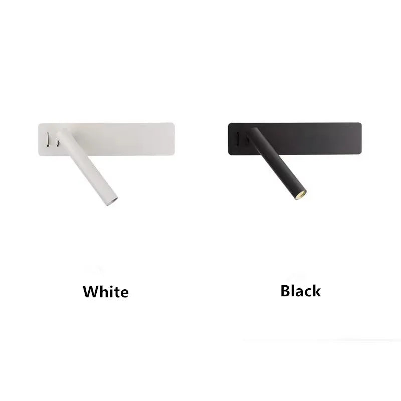 lampe murale moderne minimaliste fixée mur blanc LED deux sources lumineuses chambre cuisine salle