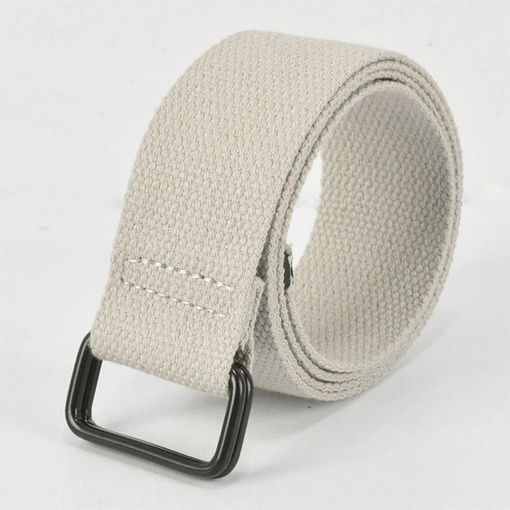 ceinture tissu épais couleur marron noir simple moderne boucle noire adultes unisexe orage vert