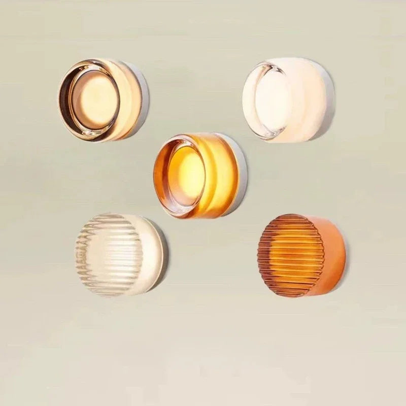 lampe murale moderne blanc orange marron rayures horizontales adhésif câbles certification led pvc
