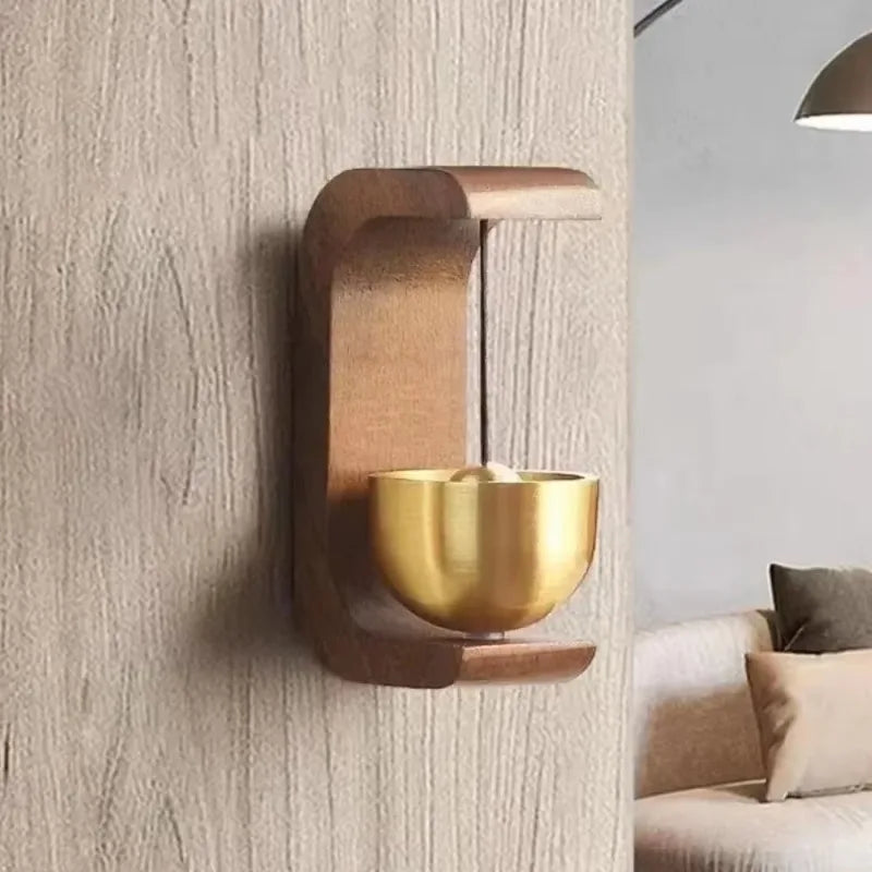 décoration intérieure boules sonores aimantées or bois modernes minimalistes suspension chambre entrée