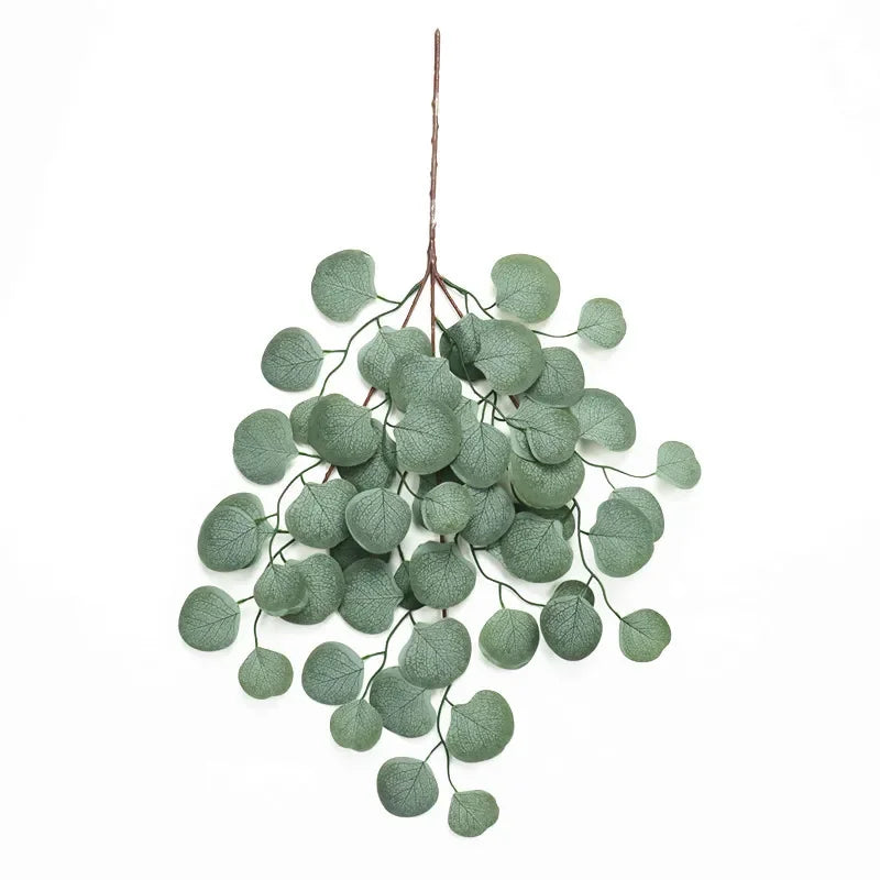 décoration table branche eucalyptus artificielle soie verte claire fête mariage 65cm