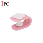 clips fixation violet rose bleu fleurs blanches moderne pratique 12pcs