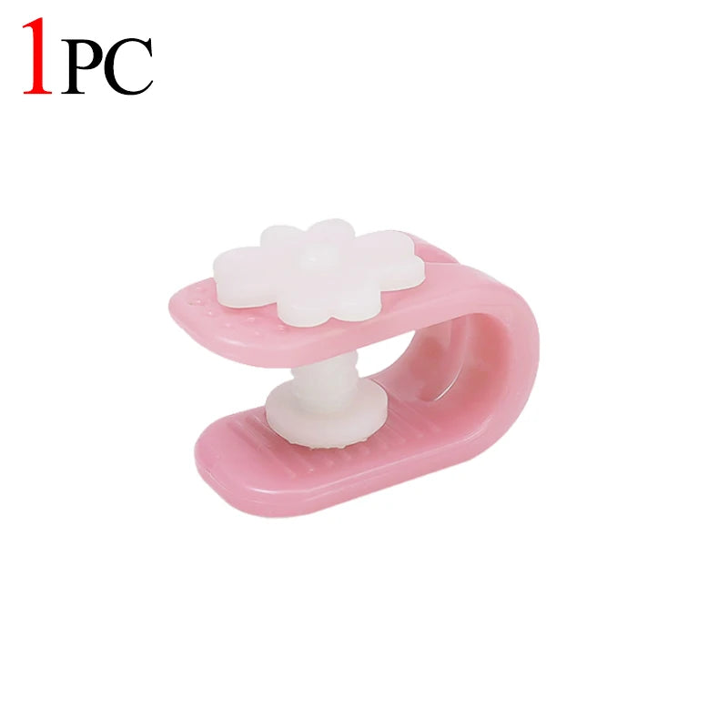 clips fixation violet rose bleu fleurs blanches moderne pratique 12pcs