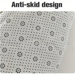 tapis sol cuisine salle bain porte gris clair cercles imprimés texture douce moderne