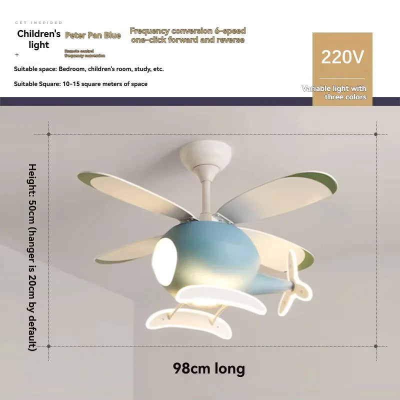 lampe suspension avion moderne gris blanc contemporain enfant chambre ventilateur lumière aéronef chambre enfants