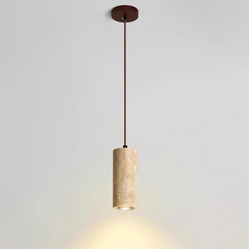 suspension lumineuse moderne pierre naturelle abatjour opaque câble métallique chambre salon led