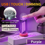 veilleuse led rechargeable violet perforée moderne tactile rgb urgence chambre nuit usb