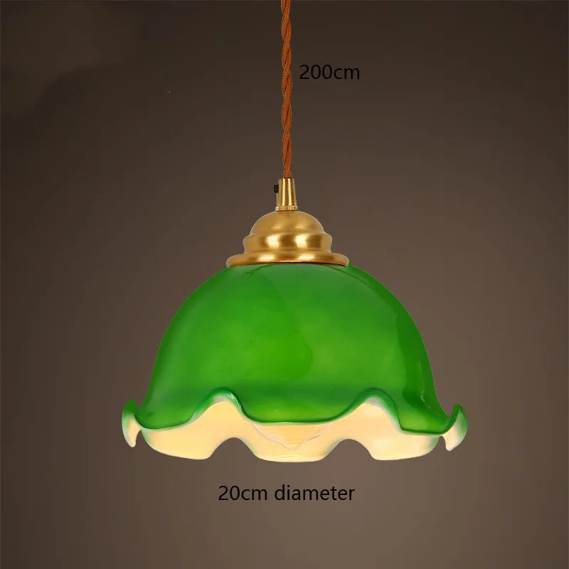 lampe suspendue vintage vert ombre matériau pierre verre 25cm ajustable 200cm autonomie e27