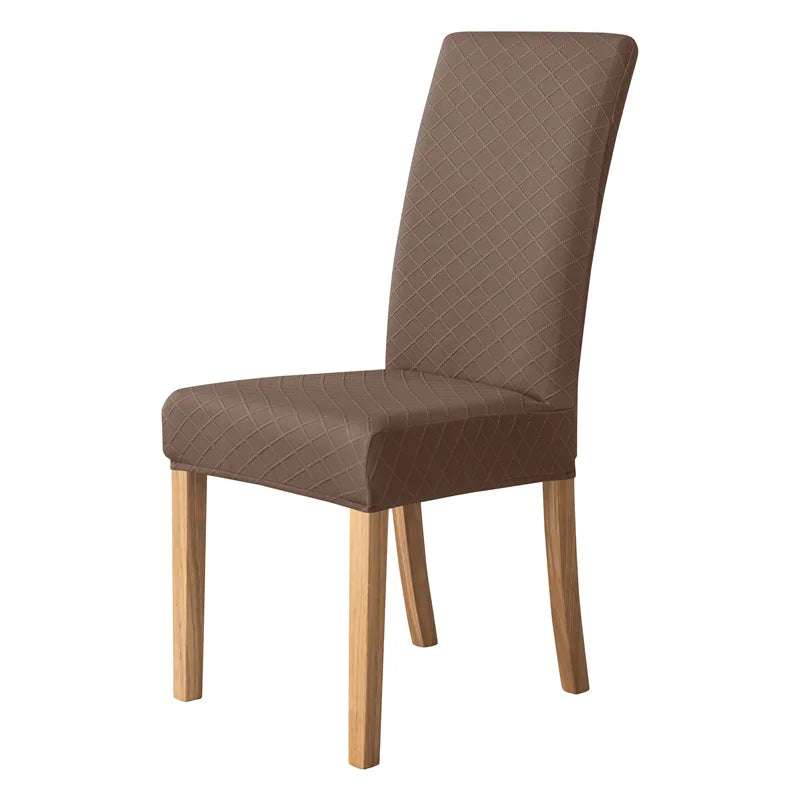 housse chaise moderne carreaux diagonaux beige gris rouge élasthanne polyester adhésif mariage banquet plage