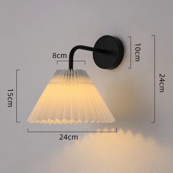 lampe murale moderne or plissée éclairage quotidien ampoule e27 fixée mur nordique