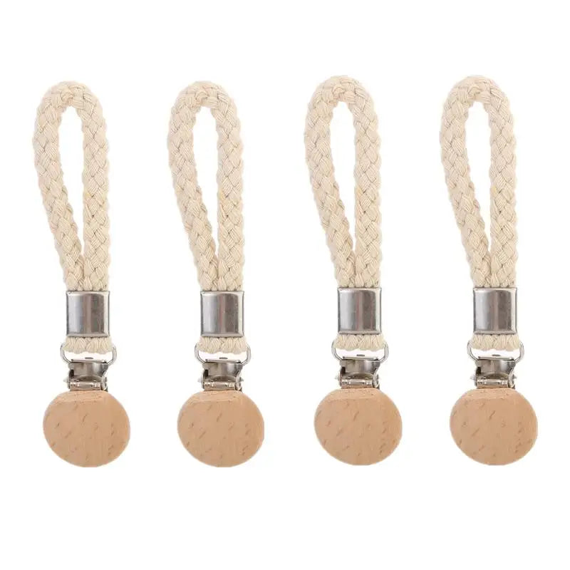 porte serviettes moderne rustique clips métalliques cordon tressé boutons bois gris noir blanc tissu