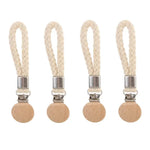 porte serviettes moderne rustique clips métalliques cordon tressé boutons bois gris noir blanc tissu
