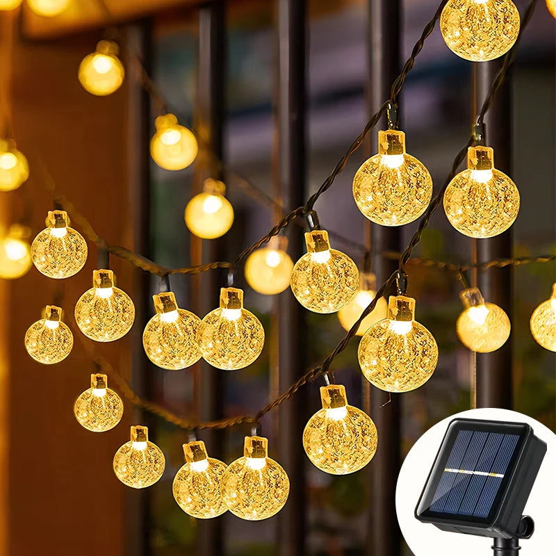 guirlande lumineuse solaire led multicolore 5m 20leds extérieure décoration jardin festive