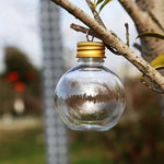 Boule de Noël transparente remplie de paillettes et accrochée