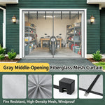 moustiquaire rideau porte garage noir maille fine clips suspension moderne protection insectes atelier patio