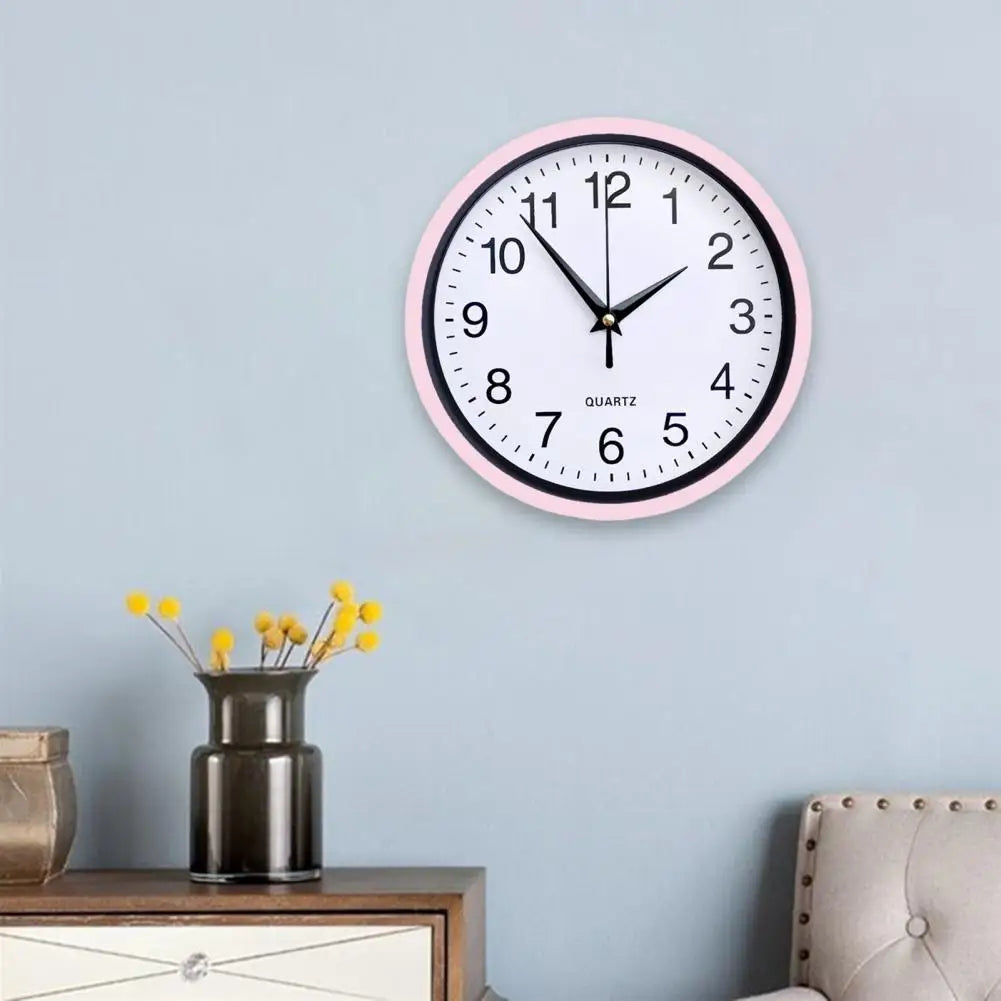 horloge murale moderne cadran blanc chiffres noirs salon aiguille quartz silent