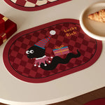 lot tapis table rectangulaires modernes motif chien rayures beige violet