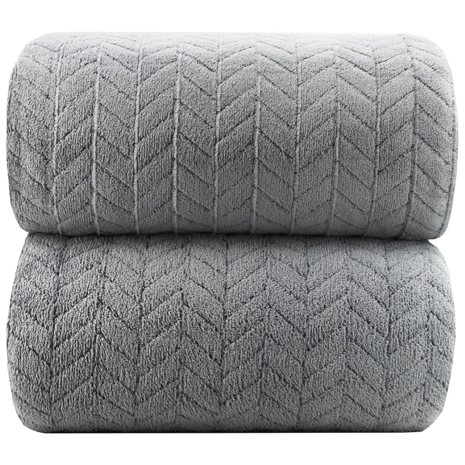 Serviette de bain microfibre extra large gris foncé