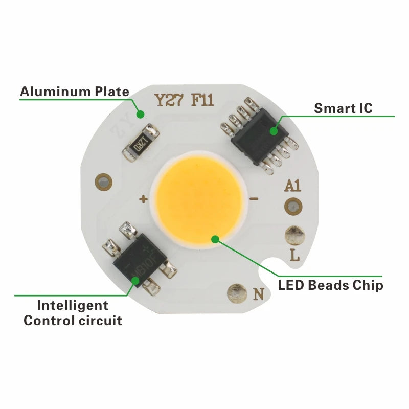 plaque led smart ic 3w 5w 7w 9w blanc froid blanc chaud diy moderne