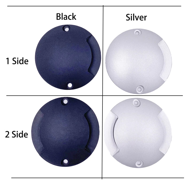 lampe sol led noire argent ip67 étanche moderne 320mm 1w 2w
