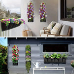 jardinage vertical organiser mural plantes poches fleurs variées tissu texturé métalliques hauteur totale