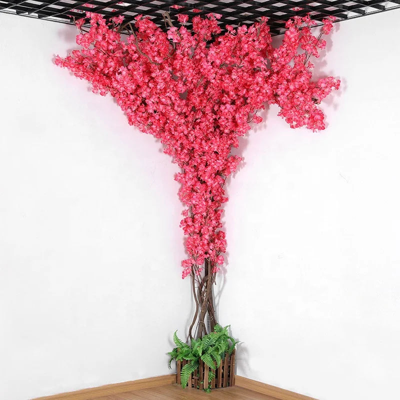 arbre artificiel fleurs feuilles violet rose blanc bleu rouge décoration extérieure intérieure naturelle plastique