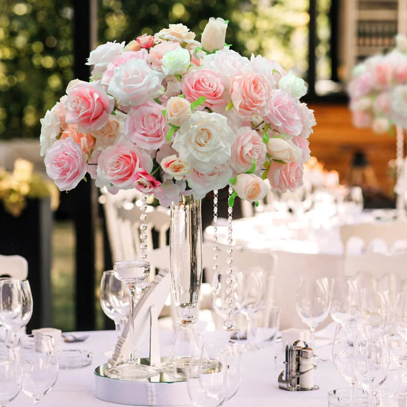 Chemin de table floral rose bourgogne pour décoration