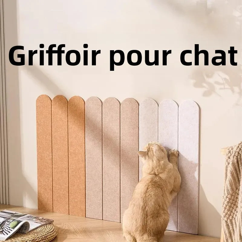 tapis adhésif protection canapé griffes chat panneau texturé bois arrondi moderne orange beige grisclair
