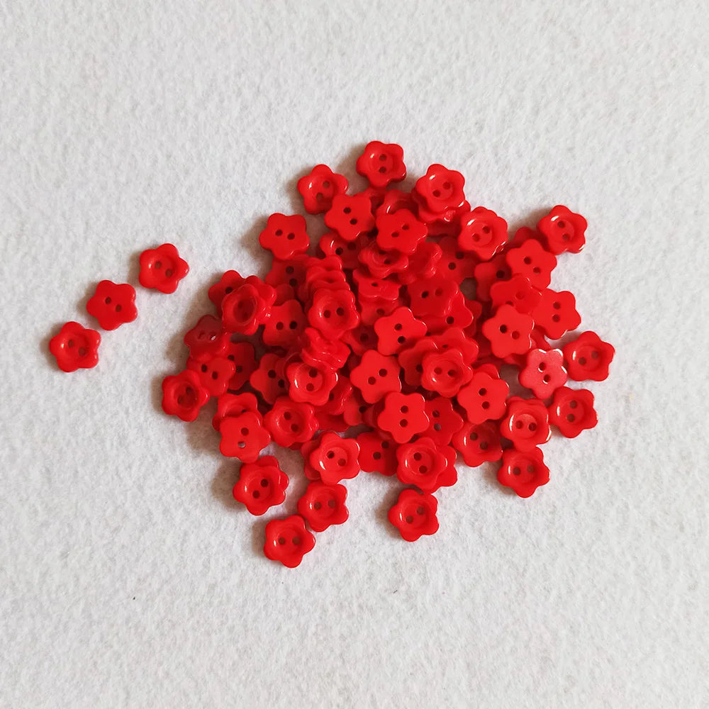boutons résine fleurs multicolores simples lavables écologiques sans nickel 100pcs⌀1.2cm