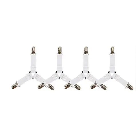 attaches drap lit clips ressorts réglables tissus polyester noirs argentés jaunes roses rouges blancs
