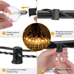 guirlande lumineuse extérieure 65 pieds led dimmable prise e12 g40 globe transparent industrielle vintage