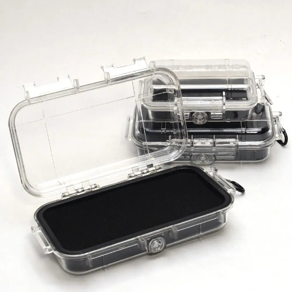 boîtes rangement transparentes plastique intérieur noir pratique modernes boucle carabiner tapis bague protection