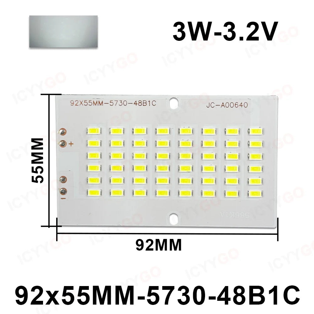plaques led argentées 3w 3.2v 48 diodes industrielle technique rechargeable solaire blanc