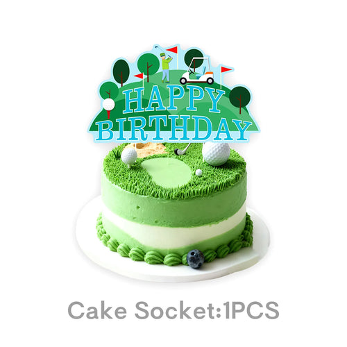décoration gâteau golf kit fête anniversaire cupcake bannière ballons assiettes serviettes accessoires sport