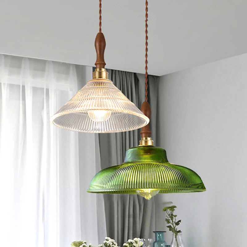 Suspension lumineuse vert rayées ampoule chaîne corde vintage rétro blanc doré