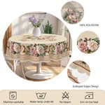 nappe table imperméable fleur rose feuilles classique beige marron dentelle adhésive mariageextérieur