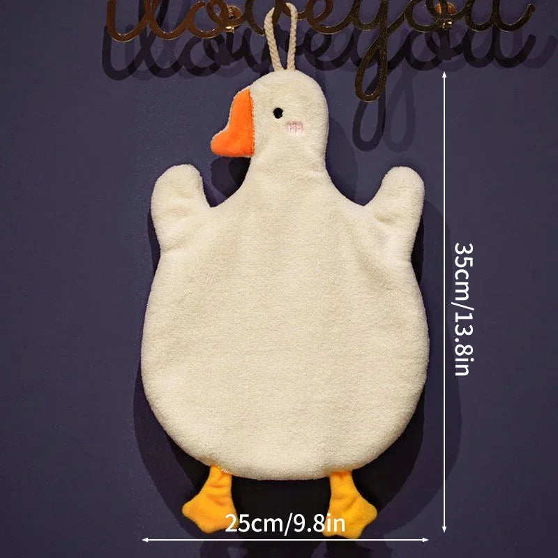 serviette bain rapide polaire animée oiseau canard blanc jaune rose opaques mignon crochetée