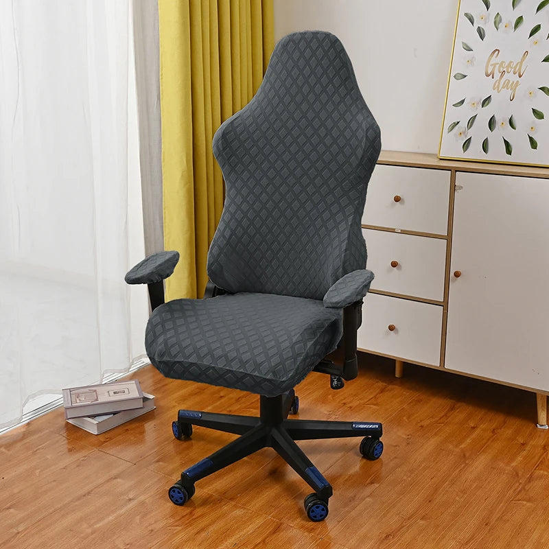 housse chaise élasthanne polyester anti salissures couleurs noir blanc gris moderne ergonomique adjustable roulettes